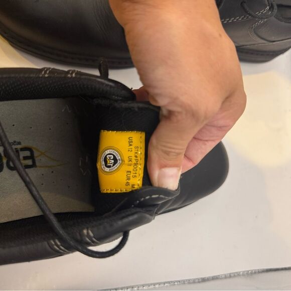 CAT Caterpillar Oversee Steel Toed Construction Work Shoes Men’s Size 12 Black - Picture 10 of 11